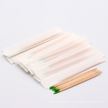 Emballage personnalisé de cure-dents en bambou aromatisé à la menthe enveloppé par papier individuel